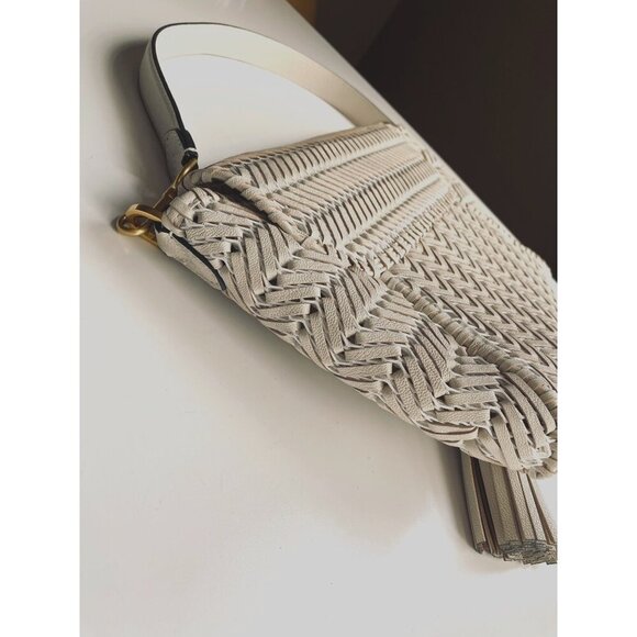 Anya Hindmarch Neeson Tassel Shoulder Bag Capra Leather Chalk White - Picture 5 of 13